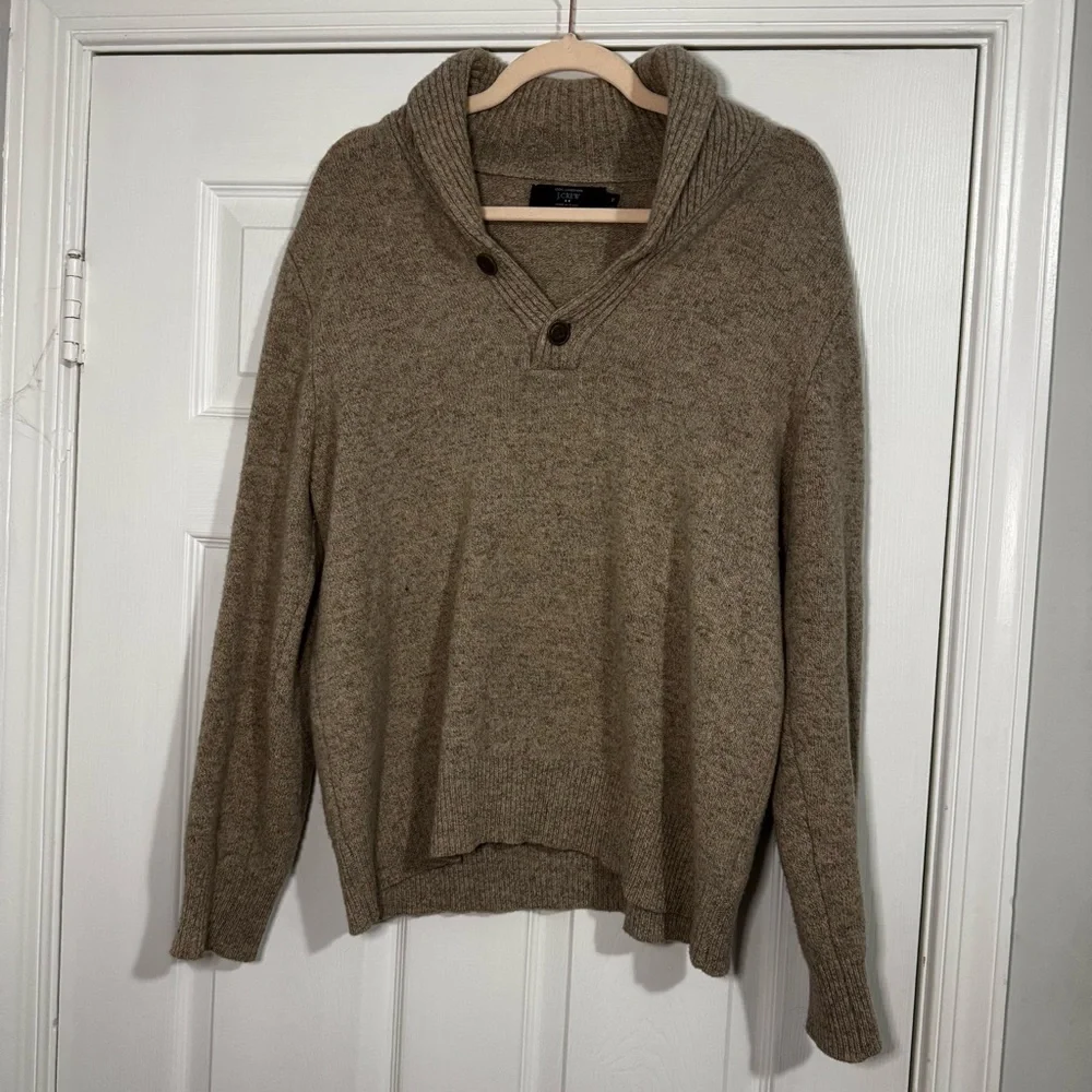 J. Crew Men’s Shawl Collar Lambswool Sweater Medium